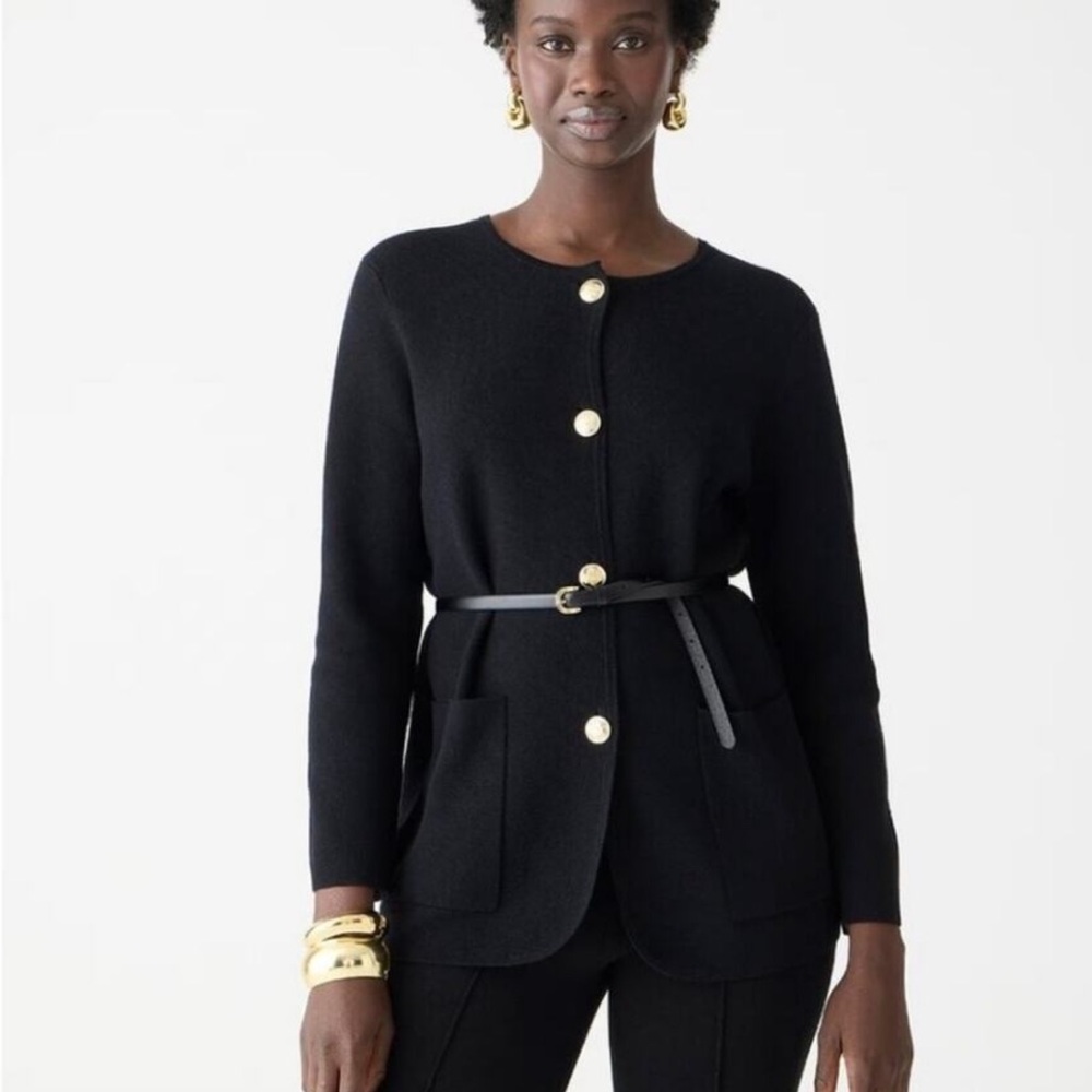 J. Crew Black Sweater with Gold Accents